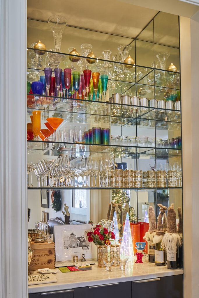bar with multicolored glasses