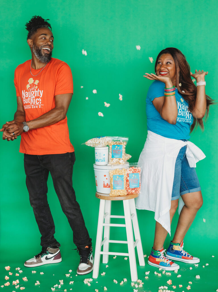 Tanesha and Clem Summers owners of Naughty But Nice Kettle Corn Co.