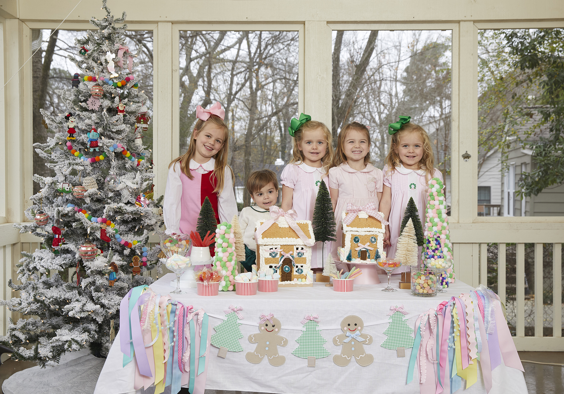 Group of children at a kid-friendly Christmas party