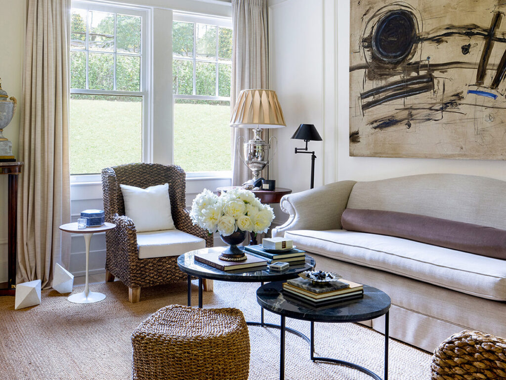 Seagrass-and-rope stools